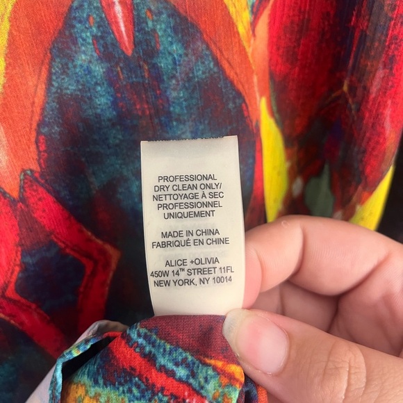 Alice + Olivia Rhi Tribal Tiered Hem Dress size XS spaghetti strap - Picture 8 of 8